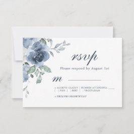 Floral Dark Blue Marfil Rosa Boda RSVP