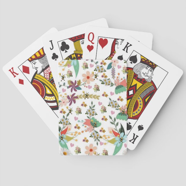 Floral de abejorros de cartas de juego (Reverso)