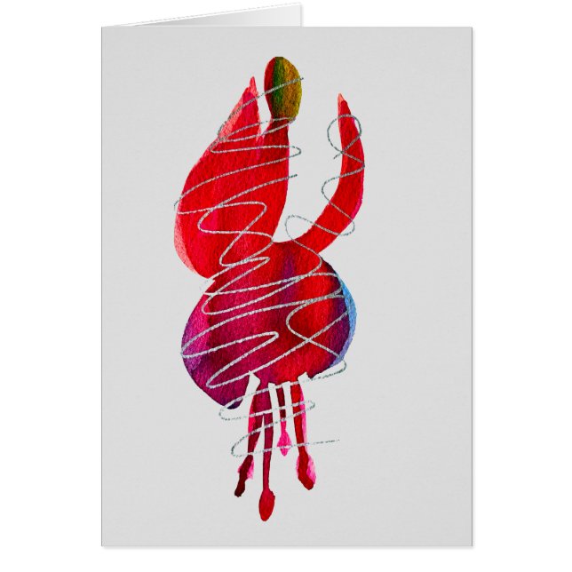 Floral de acuarela abstracta de fucsia (Frente)