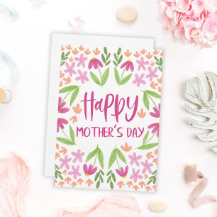Floral de acuarela suave - Feliz Día de la Madre