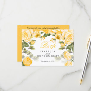Floral de amarillo dorado botánico - RSVP