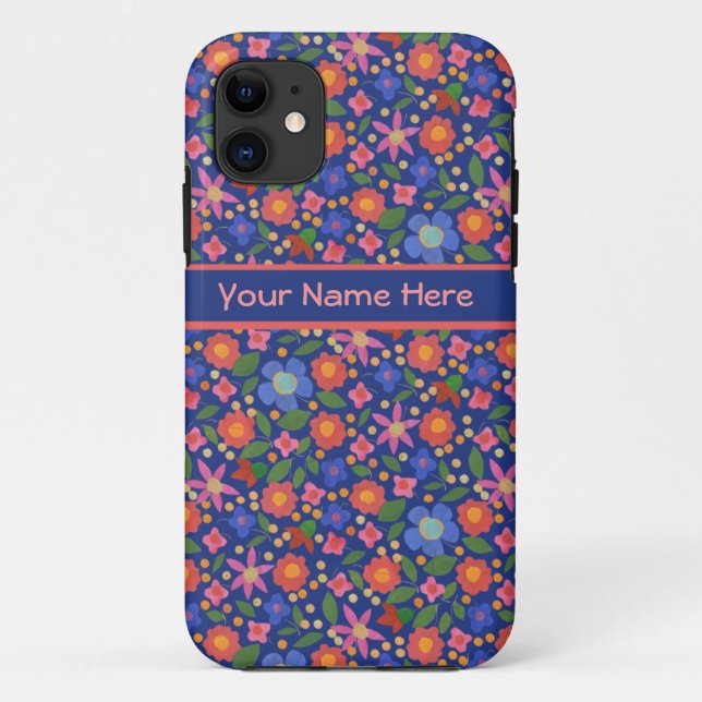Floral de arte popular en Funda Xtreme para iPhone (Reverso)