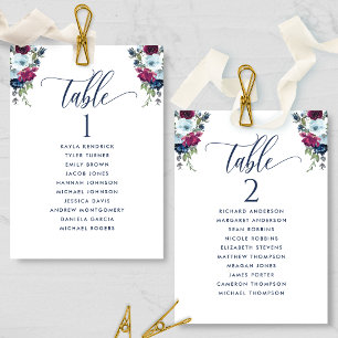 Floral de Bayas, Tarjetas de Plan de Asientos con