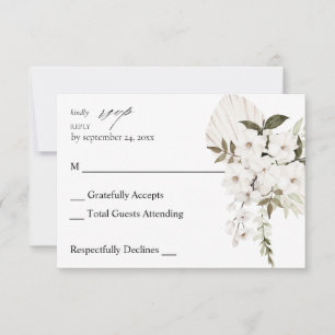 Floral de boho blanco no comida RSVP