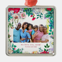 Floral de bonito con regalo de ornamento fotográfi