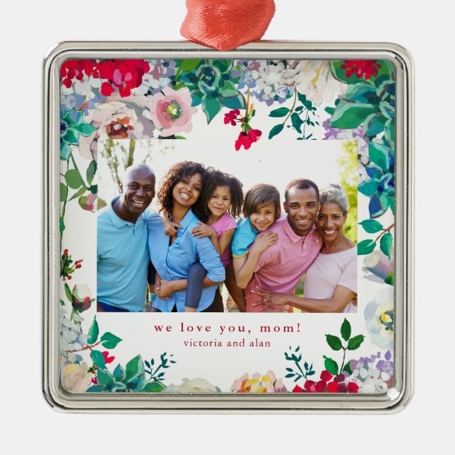 Floral de bonito con regalo de ornamento fotográfi (Frente)