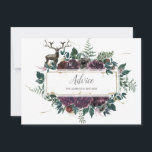 Floral de Borgoña y Gris con consejos escalofriant<br><div class="desc">Flores rústicas burdeos y grises color agua y vegetación con majestuosas cartas de consejo de arboles de abetos y de ciervos. Personaliza con tu propia información o váyase como está.</div>