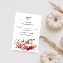 Floral de calabaza blanca no comida RSVP VER