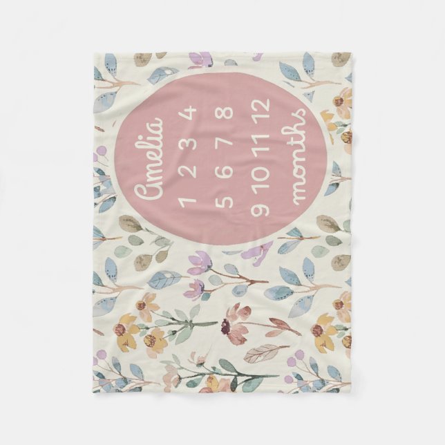 Floral de Chica de manta de hito para bebés person (Anverso)