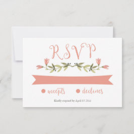 Floral de color de agua rosa RSVP
