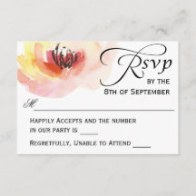 Floral de color de agua rosa y rosa RSVP
