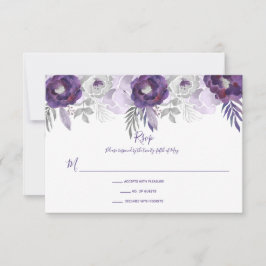 Floral de color morado y plateado RSVP