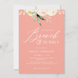 Floral de color verde y melocotón