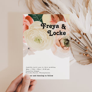 Floral de colores audaces   Invitación a la boda c