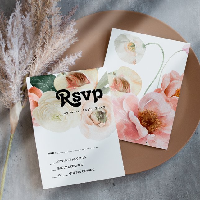 Floral de colores audaces | Tarjeta RSVP (Subido por el creador)