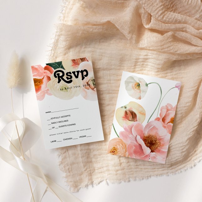 Floral de colores audaces | Tarjeta RSVP de elecci (Subido por el creador)