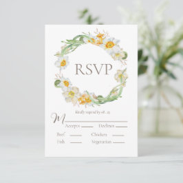 Floral de Daffodil blanco y amarillo RSVP