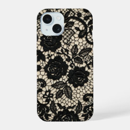 Floral de encaje negro gótico vintage romántico Co