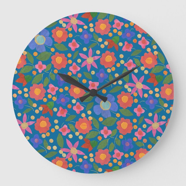Floral de estilo de arte folclórico sobre reloj de (Anverso)