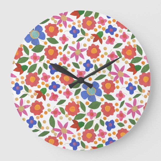 Floral de estilo de arte folclórico sobre reloj de (Anverso)