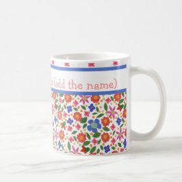 Floral de estilo de arte folclórico sobre tazas de