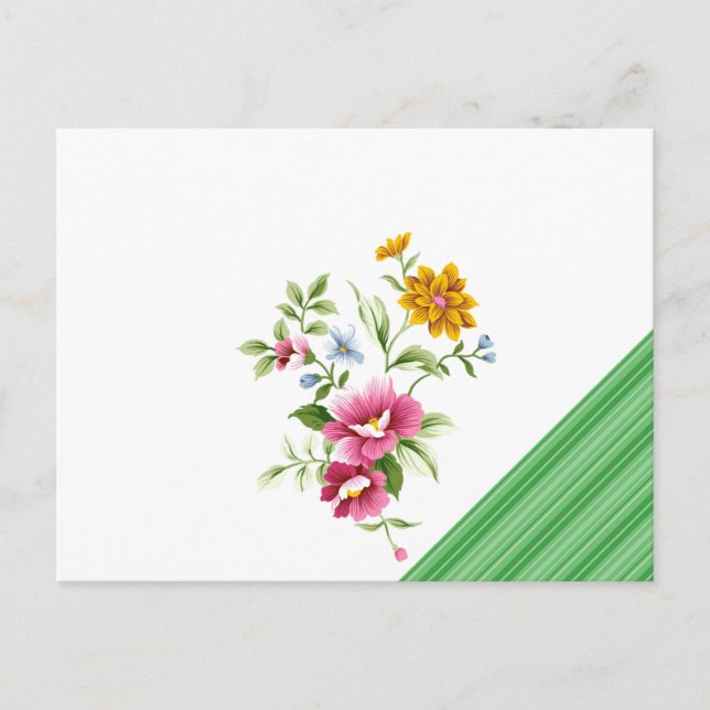 Floral de franja verde postal (Anverso)