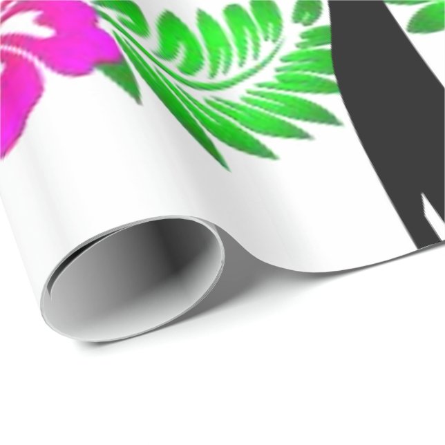 Floral de gatos de papel de envolver el día de San (Esquina del rollo)