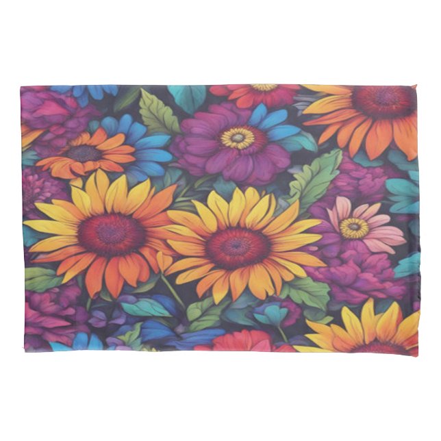 Floral de girasol #212 - funda de almohada (Anverso-izquierdo)