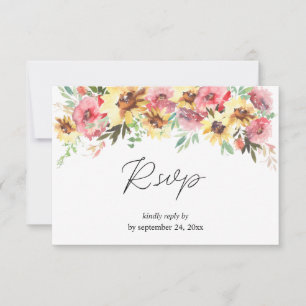 Floral de girasol de verano con tarjeta RSVP de ca