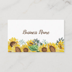 floral de girasol, tarjeta de visita boutique