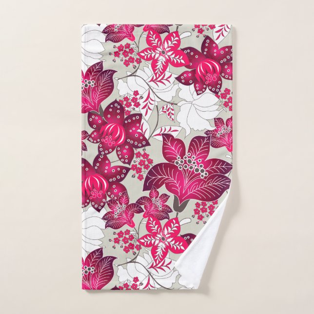 Floral de hibiscos rojos (Toalla de mano)