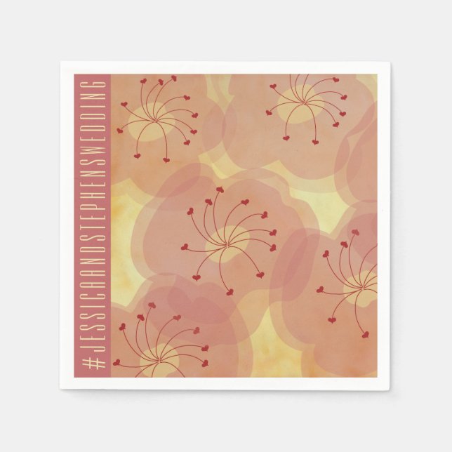 Floral de influencia asiática con servilleta están (Anverso)