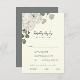 Floral de invierno|Carta de marfil - Tarjeta RSVP 