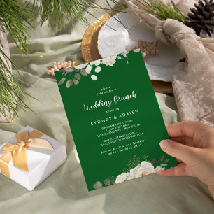 Floral de invierno Invitación a brunch Boda verde