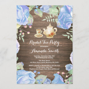 Floral de invitación a fiesta de té de ducha de no