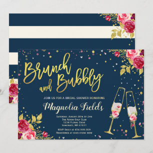 Floral De Invitación A La Ducha De Novias De Brunc