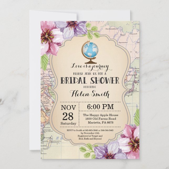Floral de invitación a la ducha nupcial