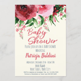 Floral de invitación de Baby Shower