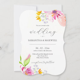 Floral de invitación de boda única