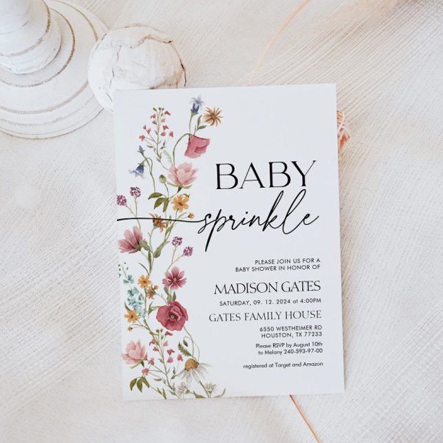 Floral de invitación por rociado de bebé (Subido por el creador)