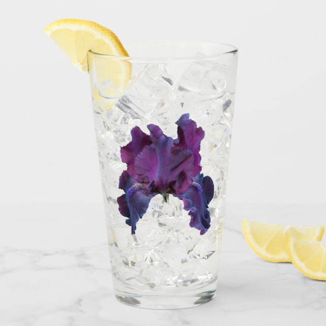 Floral de iris morado oscuro (Anverso (hielo))