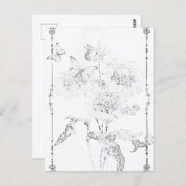 FLORAL DE LA MARIPOSA | Postales pintables© Postca