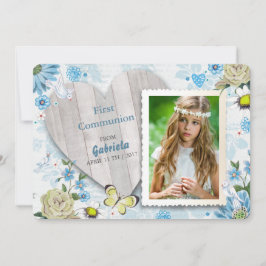 Floral de la primera comunión sagrada | Invitacion