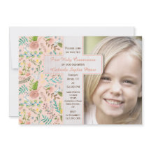 Floral de la primera comunión sagrada | Invitacion