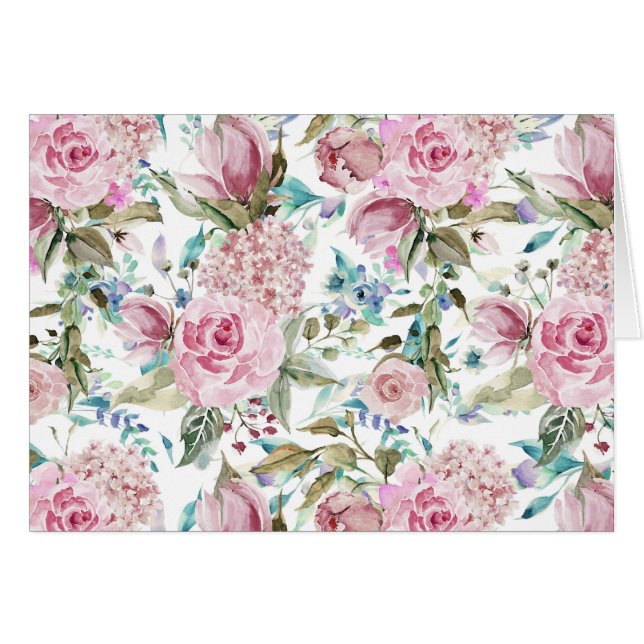 Floral de lavanda Verde azulada rosa de Moda de ca (Anverso (Horizontal))