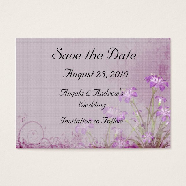 Floral de Lavender Guardar la tarjeta de fecha (Frente)