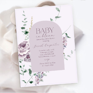 Floral de Lilac en la invitación de Baby Shower en