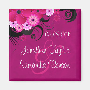 Floral De Magenta Fuchsia Oscura Salvar Los Imanes