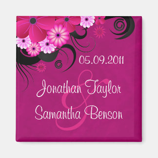 Floral De Magenta Fuchsia Oscura Salvar Los Imanes