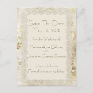 Floral de marfil antiguo salva las postales de fec